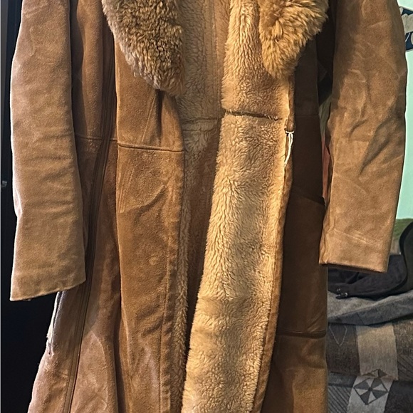 Jackets & Blazers - Women's Vintage Tan Shearling leather/suede Coat